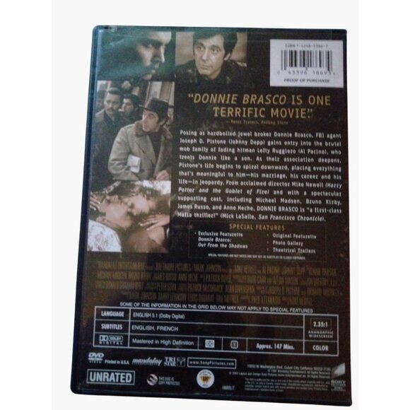 Donnie Brasco DVD 1997 Extended Cut Movie Al Pacino Johnny Depp - Picture 3 of 5